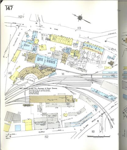 Sanborn Fire Insurance Map from Honolulu, Oahu County, Hawaii (1955), Sheet #0147 - Historic Sanborn Fire Insurance Map Print