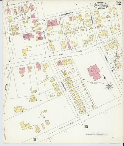 Sanborn Fire Insurance Map from Middletown, Butler County, Ohio (1907), Sheet #0012 - Complete Map Set gallery image, historic Sanborn map, vintage wall art, Ohio Ohio