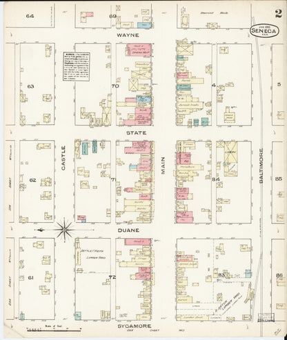 Sanborn Fire Insurance Map from Seneca, Nemaha County, Kansas (1885), Sheet #0002 - Complete Map Set gallery image, historic Sanborn map, vintage wall art, Kansas Kansas