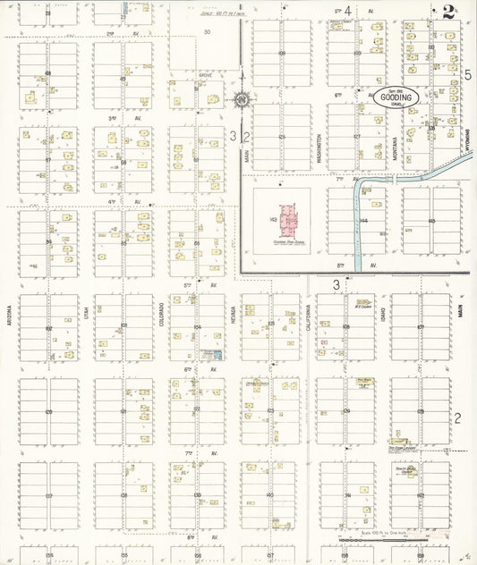 Sanborn Fire Insurance Map from Gooding, Gooding County, Idaho (1915), Sheet #0002 - Historic Sanborn Fire Insurance Map Print, vintage old map wall art, antique decor, genealogy gift, Idaho Idaho map
