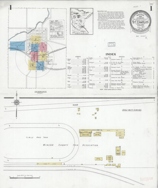 Sanborn Fire Insurance Map from Saint Charles, Winona County, Minnesota. (1927) – Map View