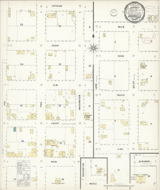Sanborn Fire Insurance Map from Sodaville, Linn County, Oregon (1898), Sheet #0001 - Historic Sanborn Fire Insurance Map Print, vintage old map wall art, antique decor, genealogy gift, Oregon Oregon map