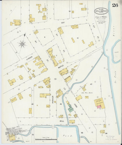 Sanborn Fire Insurance Map from Stillwater, Washington County, Minnesota (1898), Sheet #0026 - Complete Map Set gallery image, historic Sanborn map, vintage wall art, Minnesota Minnesota