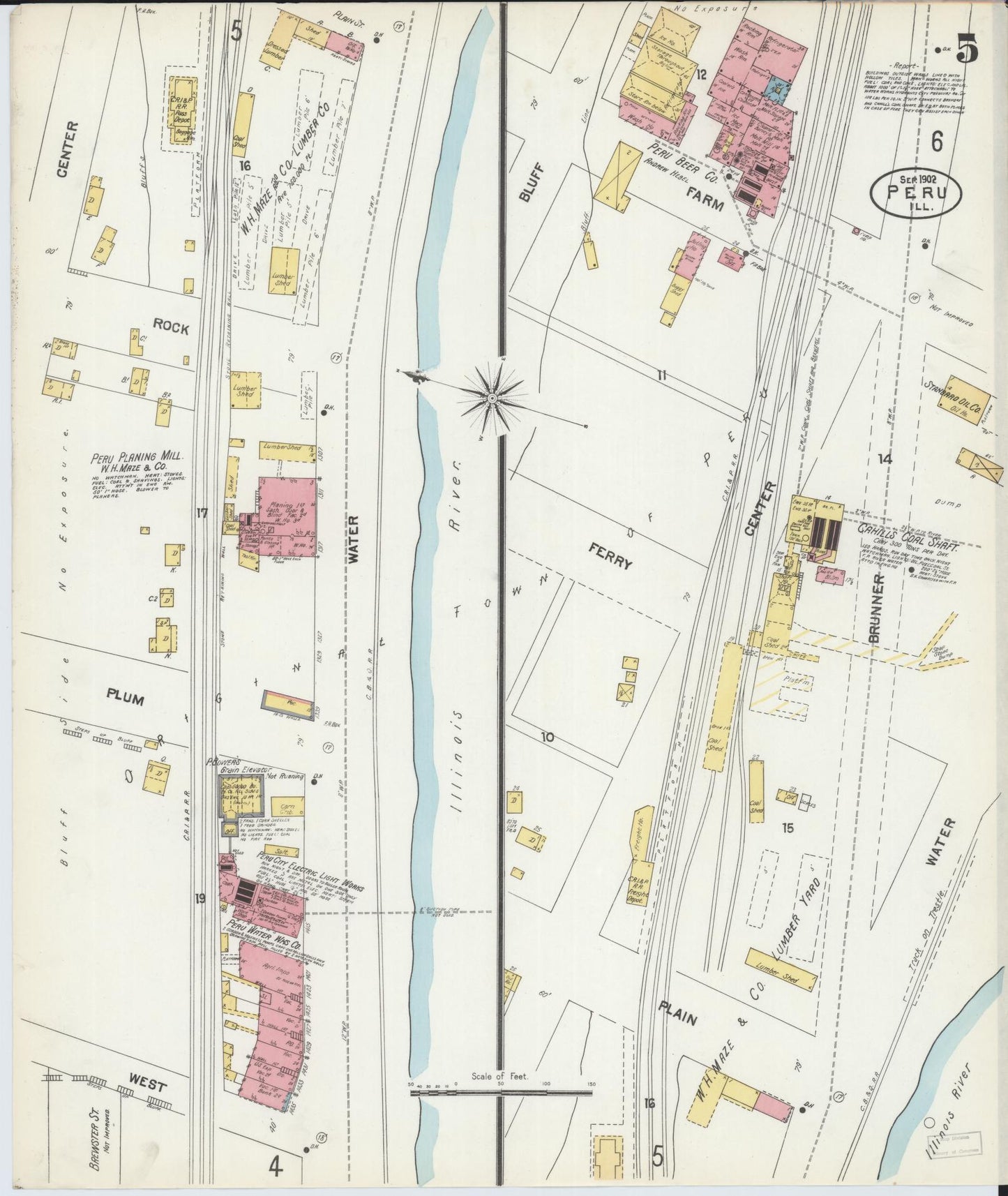 Sanborn Fire Insurance Map from Peru, La Salle County, Illinois (1902), Sheet #0005 - Complete Map Set gallery image, historic Sanborn map, vintage wall art, Illinois Illinois