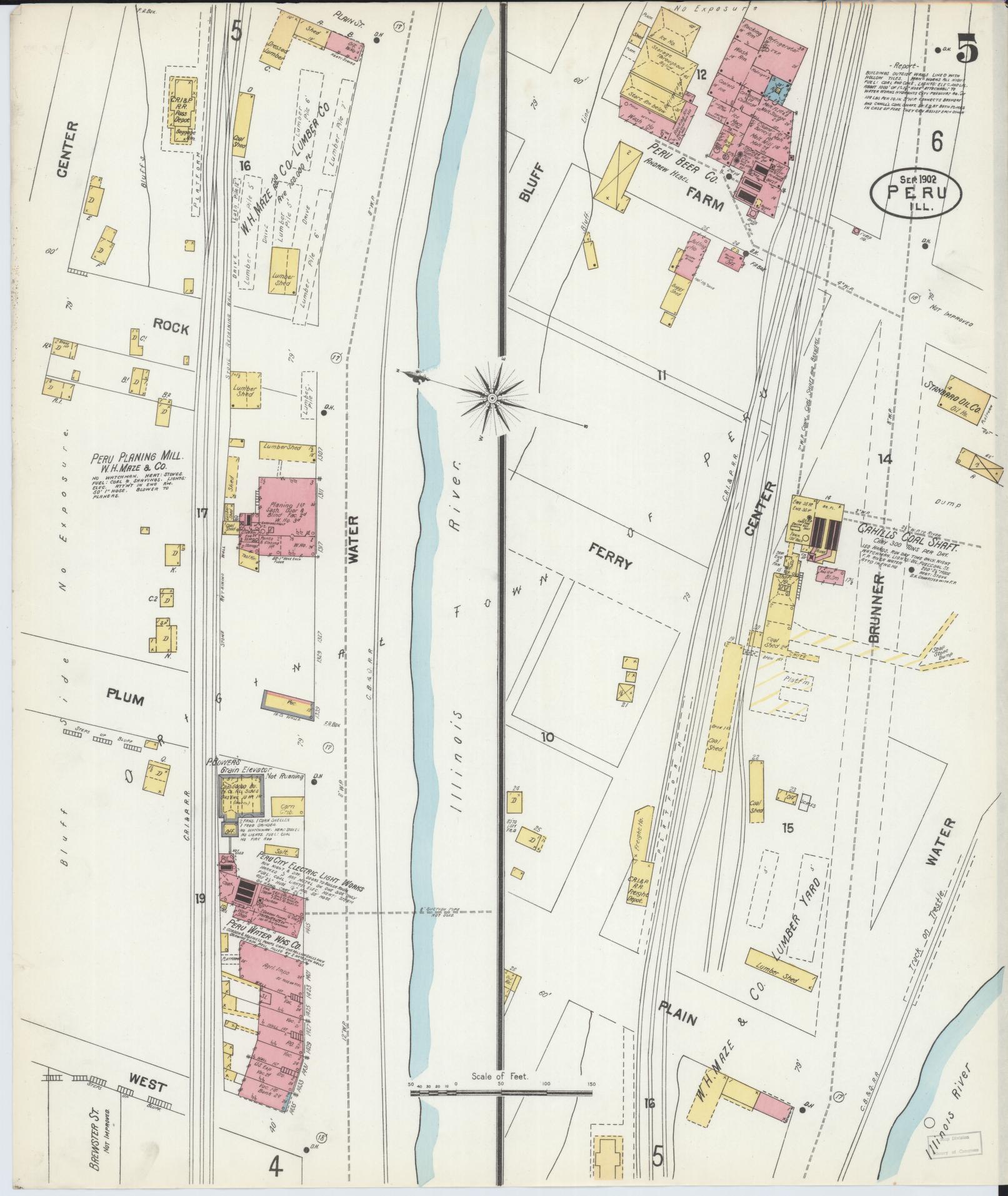 Sanborn Fire Insurance Map from Peru, La Salle County, Illinois (1902), Sheet #0005 - Complete Map Set gallery image, historic Sanborn map, vintage wall art, Illinois Illinois