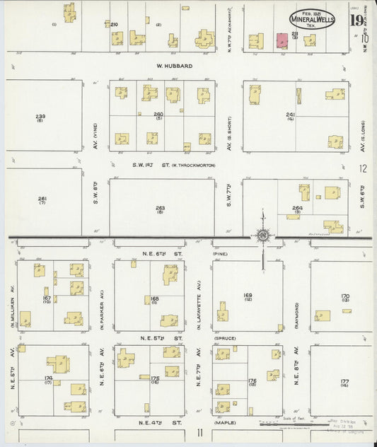 Sanborn Fire Insurance Map from Mineral Wells, Palo Pinto County, Texas (1921), Sheet #0019 - Historic Sanborn Fire Insurance Map Print, vintage old map wall art, antique decor, genealogy gift, Texas Texas map