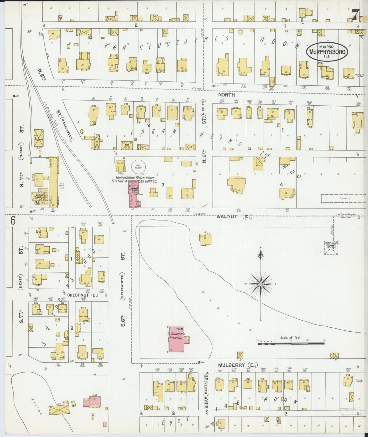 Sanborn Fire Insurance Map from Murphysboro, Jackson County, Illinois (1902), Sheet #0007