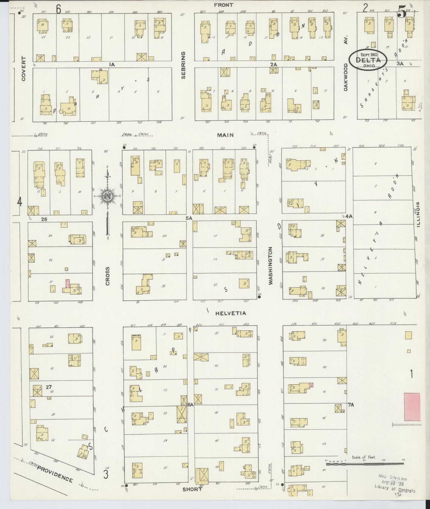 Sanborn Fire Insurance Map from Delta, Fulton County, Ohio (1905), Sheet #0009 - Complete Map Set gallery image, historic Sanborn map, vintage wall art, Ohio Ohio