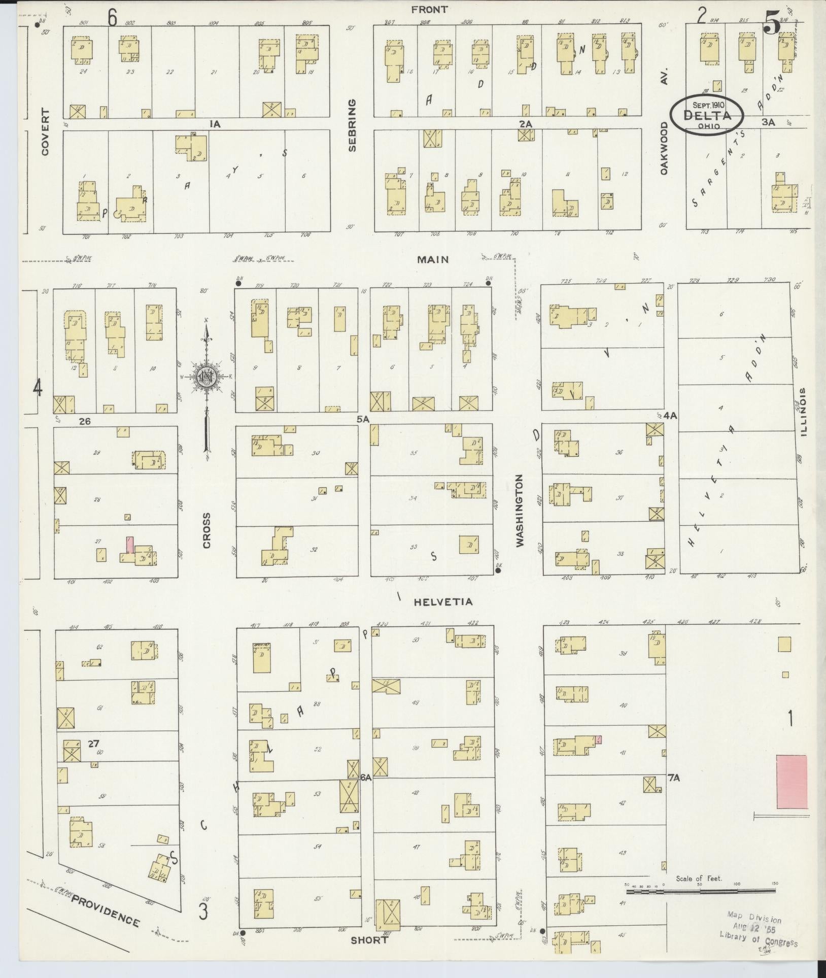 Sanborn Fire Insurance Map from Delta, Fulton County, Ohio (1905), Sheet #0009 - Complete Map Set gallery image, historic Sanborn map, vintage wall art, Ohio Ohio