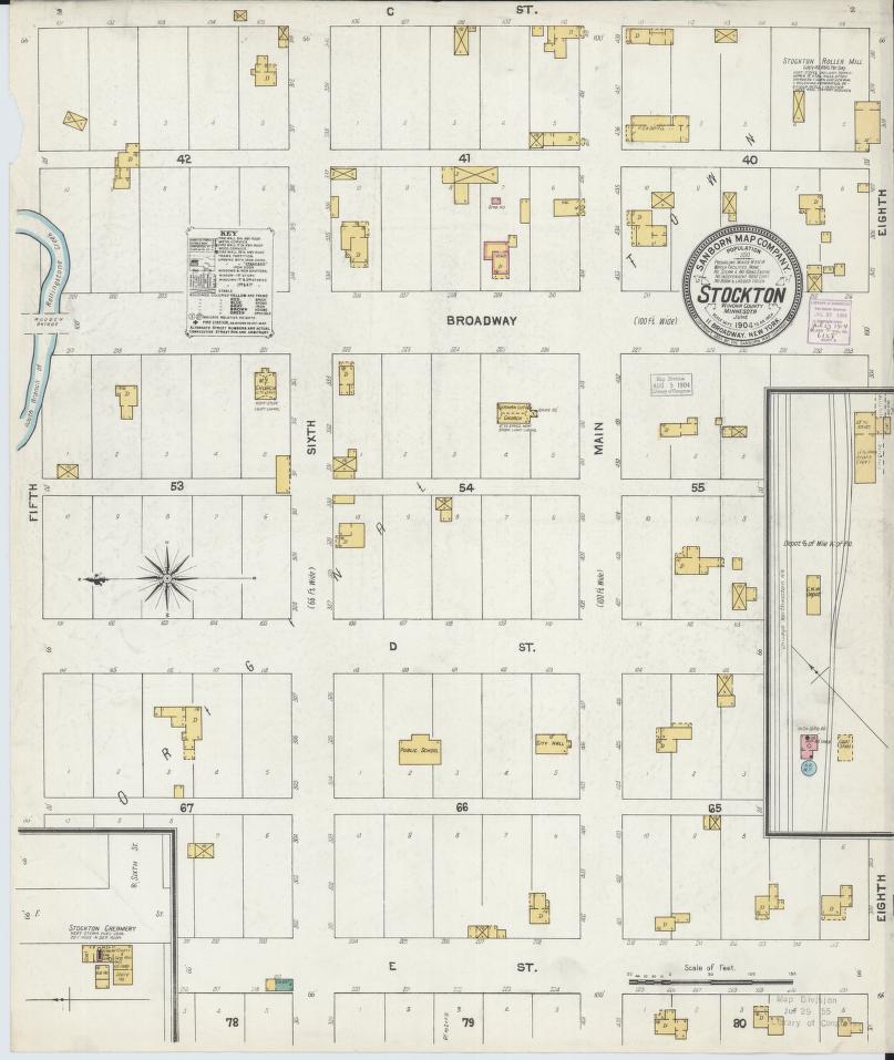 Sanborn Fire Insurance Map from Stockton, Winona County, Minnesota. (1904) – Map View