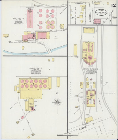 Sanborn Fire Insurance Map from Streator, La Salle County, Illinois (1898), Sheet #0012 - Historic Sanborn Fire Insurance Map Print, vintage old map wall art, antique decor, genealogy gift, Illinois Illinois map
