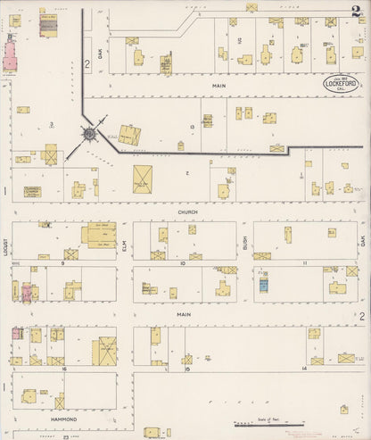Sanborn Fire Insurance Map from Lockeford, San Joaquin County, California (1912), Sheet #0002 - Complete Map Set gallery image, historic Sanborn map, vintage wall art, California California