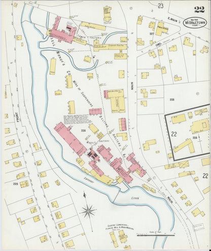Sanborn Fire Insurance Map from Middletown, Middlesex County, Connecticut (1901), Sheet #0022 - Complete Map Set gallery image, historic Sanborn map, vintage wall art, Connecticut Connecticut
