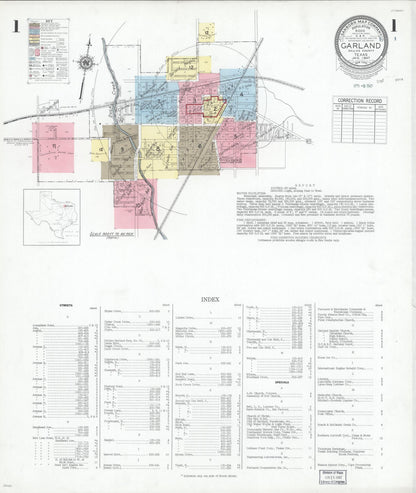 Sanborn Fire Insurance Map from Garland, Dallas County, Texas (1947), Sheet #0001 - Complete Map Set gallery image, historic Sanborn map, vintage wall art, Texas Texas