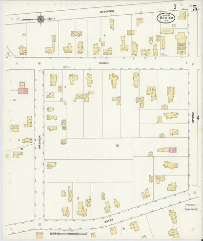 Sanborn Fire Insurance Map from Mexico, Oswego County, New York (1911), Sheet #0005 - Complete Map Set gallery image, historic Sanborn map, vintage wall art, New York New York