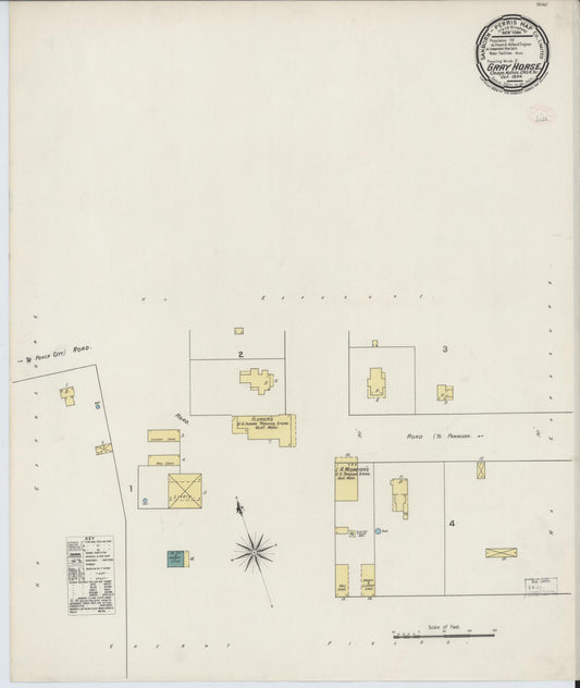 Sanborn Fire Insurance Map from Gray Horse, Osage County, Oklahoma. (1894) – Historic Sanborn Fire Insurance Map Print