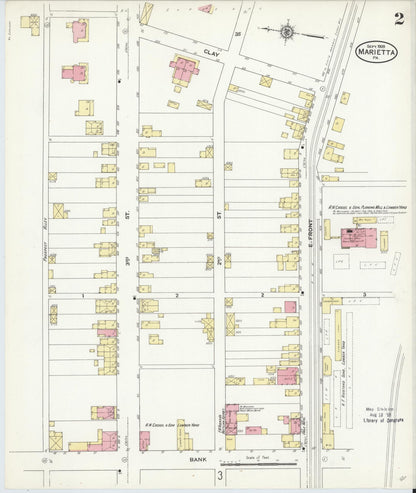 Sanborn Fire Insurance Map from Marietta, Lancaster County, Pennsylvania (1909), Sheet #0002 - Complete Map Set gallery image, historic Sanborn map, vintage wall art, Pennsylvania Pennsylvania