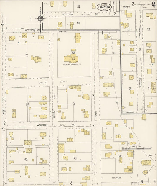 Sanborn Fire Insurance Map from Lakeview, Lake County, Oregon (1913), Sheet #0002 - Historic Sanborn Fire Insurance Map Print, vintage old map wall art, antique decor, genealogy gift, Oregon Oregon map