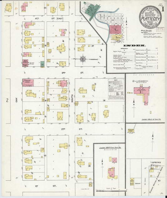 Sanborn Fire Insurance Map from Platte City, Platte County, Missouri (1909), Sheet #0001 - Historic Sanborn Fire Insurance Map Print, vintage old map wall art, antique decor, genealogy gift, Missouri Missouri map