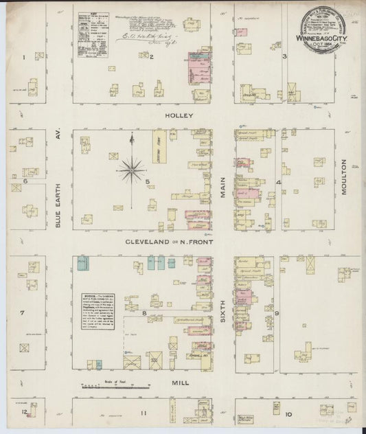 Sanborn Fire Insurance Map from Winnebago, Faribault County, Minnesota. (1884) – Map View