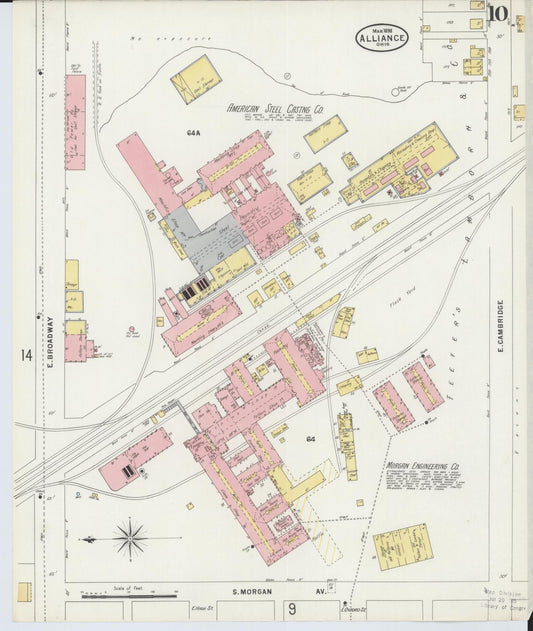 Sanborn Fire Insurance Map from Alliance, Stark County, Ohio (1898), Sheet #0010 - Historic Sanborn Fire Insurance Map Print, vintage old map wall art, antique decor, genealogy gift, Ohio Ohio map