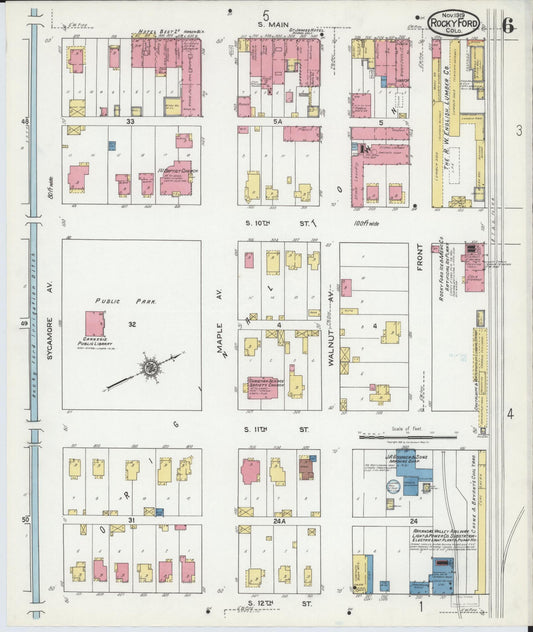 Sanborn Fire Insurance Map from Rocky Ford, Otero County, Colorado (1919), Sheet #0006 - Historic Sanborn Fire Insurance Map Print, vintage old map wall art, antique decor, genealogy gift, Colorado Colorado map