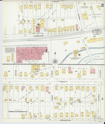 Sanborn Fire Insurance Map from Lisbon, Columbiana County, Ohio (1903), Sheet #0003 - Complete Map Set gallery image, historic Sanborn map, vintage wall art, Ohio Ohio