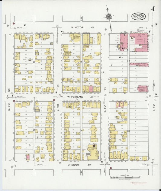 Sanborn Fire Insurance Map from Victor, Teller County, Colorado (1919), Sheet #0004 - Historic Sanborn Fire Insurance Map Print, vintage old map wall art, antique decor, genealogy gift, Colorado Colorado map