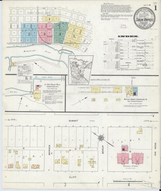 Sanborn Fire Insurance Map from Sauk Rapids, Benton County, Minnesota. (1912) – Map View