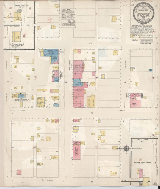 Sanborn Fire Insurance Map from Duchesne, Duchesne County, Utah (1931), Sheet #0001 - Historic Sanborn Fire Insurance Map Print, vintage old map wall art, antique decor, genealogy gift, Utah Utah map