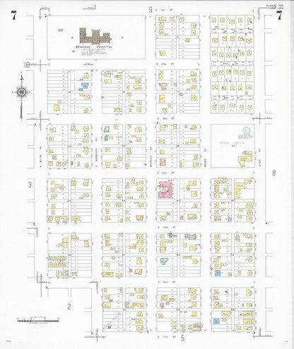 Sanborn Fire Insurance Map from Dumas, Moore County, Texas (1950), Sheet #0007 - Complete Map Set gallery image, historic Sanborn map, vintage wall art, Texas Texas