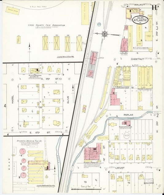 Sanborn Fire Insurance Map from Atlantic, Cass County, Iowa (1913), Sheet #0011 - Historic Sanborn Fire Insurance Map Print, vintage old map wall art
