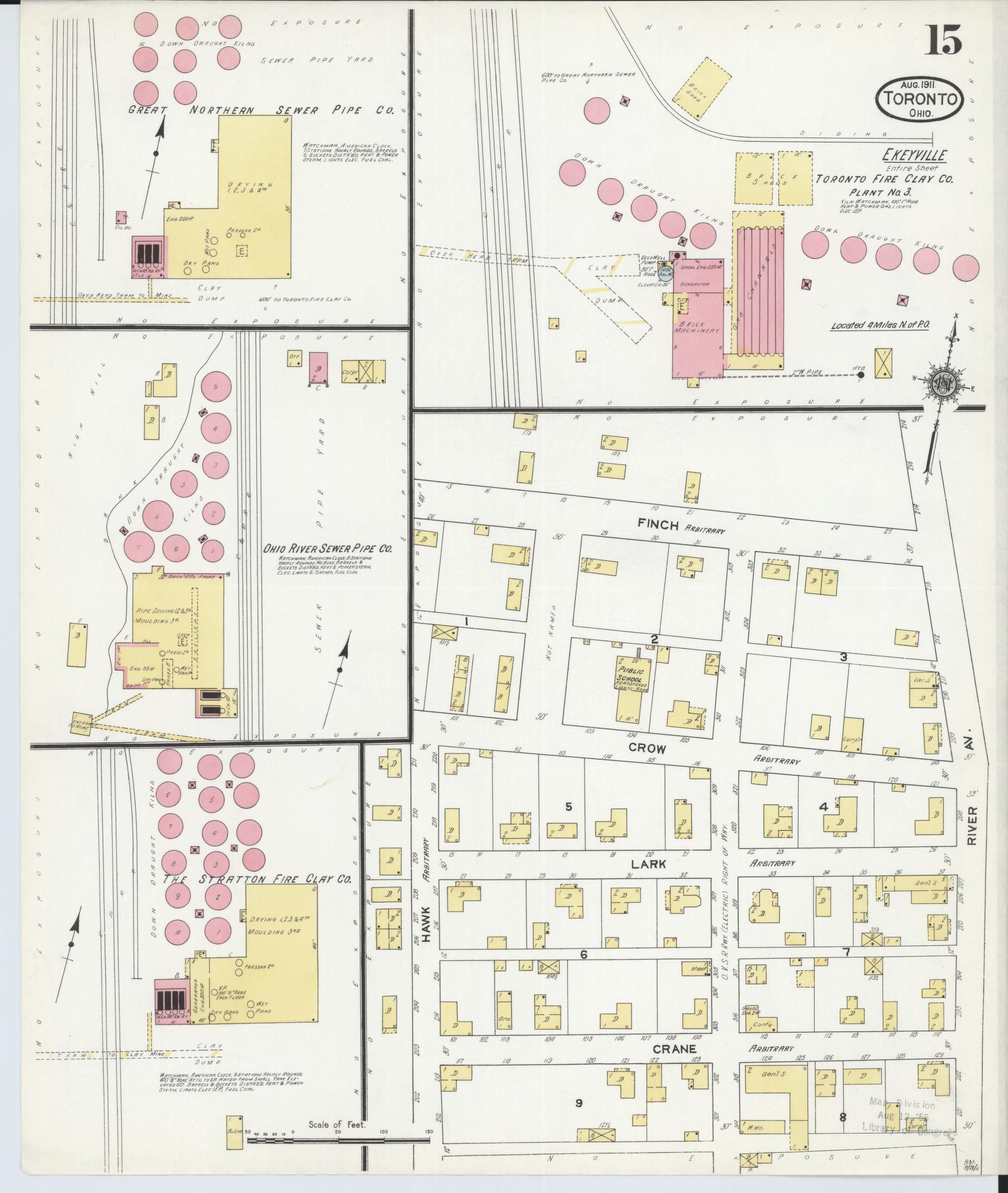 Sanborn Fire Insurance Map from Toronto, Jefferson County, Ohio (1911), Sheet #0015 - Complete Map Set gallery image, historic Sanborn map, vintage wall art, Ohio Ohio
