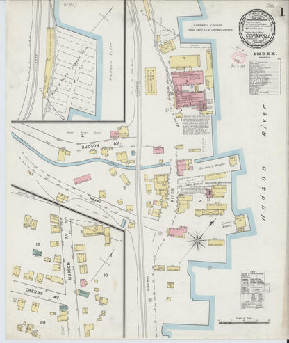 Sanborn Fire Insurance Map from Cornwall, Orange County, New York (1894), Sheet #0001 - Complete Map Set gallery image, historic Sanborn map, vintage wall art, New York New York