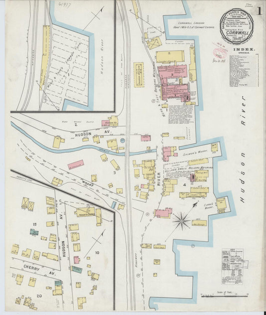 Sanborn Fire Insurance Map from Cornwall, Orange County, New York (1894), Sheet #0001 - Complete Map Set gallery image, historic Sanborn map, vintage wall art, New York New York