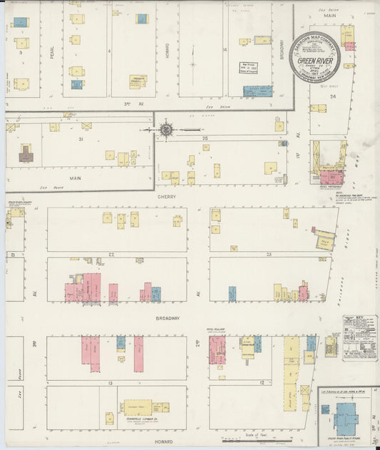 Sanborn Fire Insurance Map from Green River, Emery County, Utah (1917), Sheet #0001 - Historic Sanborn Fire Insurance Map Print, vintage old map wall art, antique decor, genealogy gift, Utah Utah map