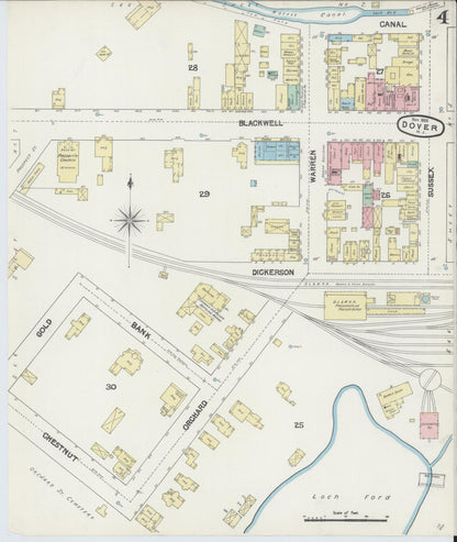 Sanborn Fire Insurance Map from Dover, Morris County, New Jersey (1890), Sheet #0004 - Complete Map Set gallery image, historic Sanborn map, vintage wall art, New Jersey New Jersey