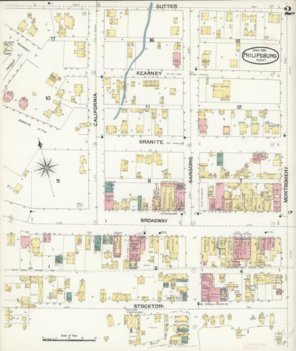 Sanborn Fire Insurance Map from Philipsburg, Granite County, Montana (1894), Sheet #0002 - Complete Map Set gallery image, historic Sanborn map, vintage wall art, Montana Montana