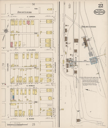 Sanborn Fire Insurance Map from Nanticoke, Luzerne County, Pennsylvania (1920), Sheet #0022 - Complete Map Set gallery image, historic Sanborn map, vintage wall art, Pennsylvania Pennsylvania