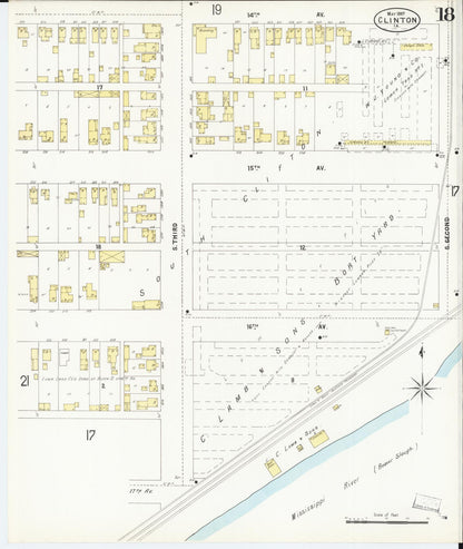 Sanborn Fire Insurance Map from Clinton, Clinton County, Iowa (1897), Sheet #0018 - Historic Sanborn Fire Insurance Map Print