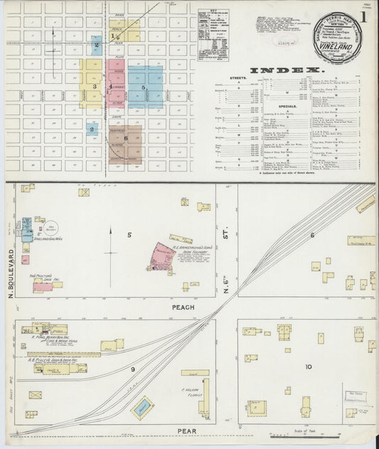 Sanborn Fire Insurance Map from Vineland, Cumberland County, New Jersey. (1891) – Historic Sanborn Fire Insurance Map Print