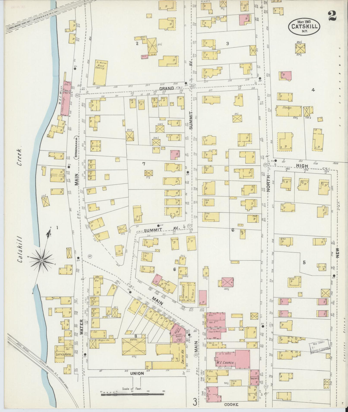 Sanborn Fire Insurance Map from Catskill, Greene County, New York (1903), Sheet #0002 - Historic Sanborn Fire Insurance Map Print, vintage old map wall art, antique decor, genealogy gift, New York New York map