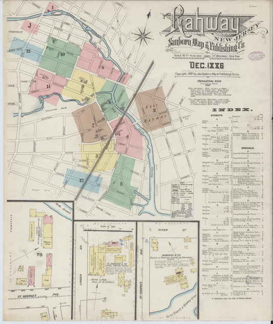 Sanborn Fire Insurance Map from Rahway, Union County, New Jersey. (1886) – Historic Sanborn Fire Insurance Map Print
