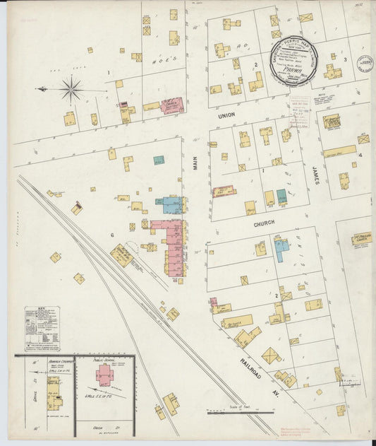 Sanborn Fire Insurance Map from Parma, Jackson County, Michigan (1900), Sheet #0001 - Historic Sanborn Fire Insurance Map Print, vintage old map wall art, antique decor, genealogy gift, Michigan Michigan map