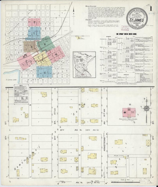 Sanborn Fire Insurance Map from Saint James, Watonwan County, Minnesota. (1914) – Map View