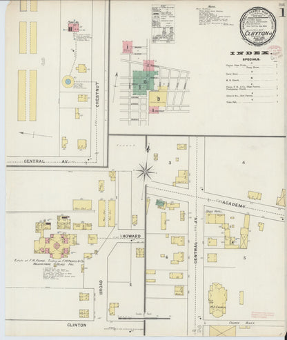 Sanborn Fire Insurance Map from Clayton, Gloucester County, New Jersey (1895), Sheet #0001 - Historic Sanborn Fire Insurance Map Print, vintage old map wall art, antique decor, genealogy gift, New Jersey New Jersey map