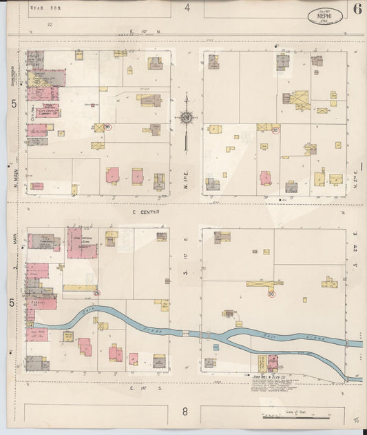 Sanborn Fire Insurance Map from Nephi, Juab County, Utah (1931), Sheet #0006 - Historic Sanborn Fire Insurance Map Print, vintage old map wall art, antique decor, genealogy gift, Utah Utah map