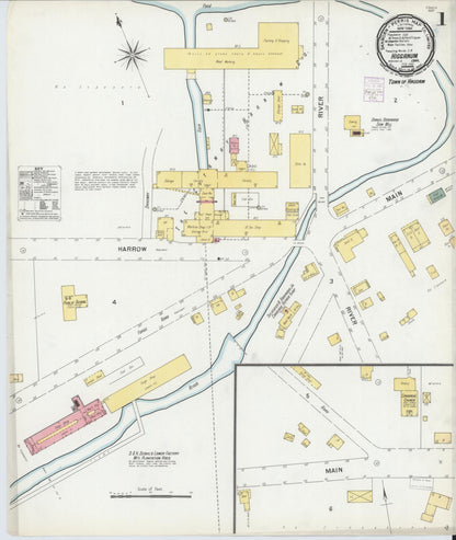 Sanborn Fire Insurance Map from Higganum, Middlesex County, Connecticut (1901), Sheet #0001 - Complete Map Set gallery image, historic Sanborn map, vintage wall art, Connecticut Connecticut