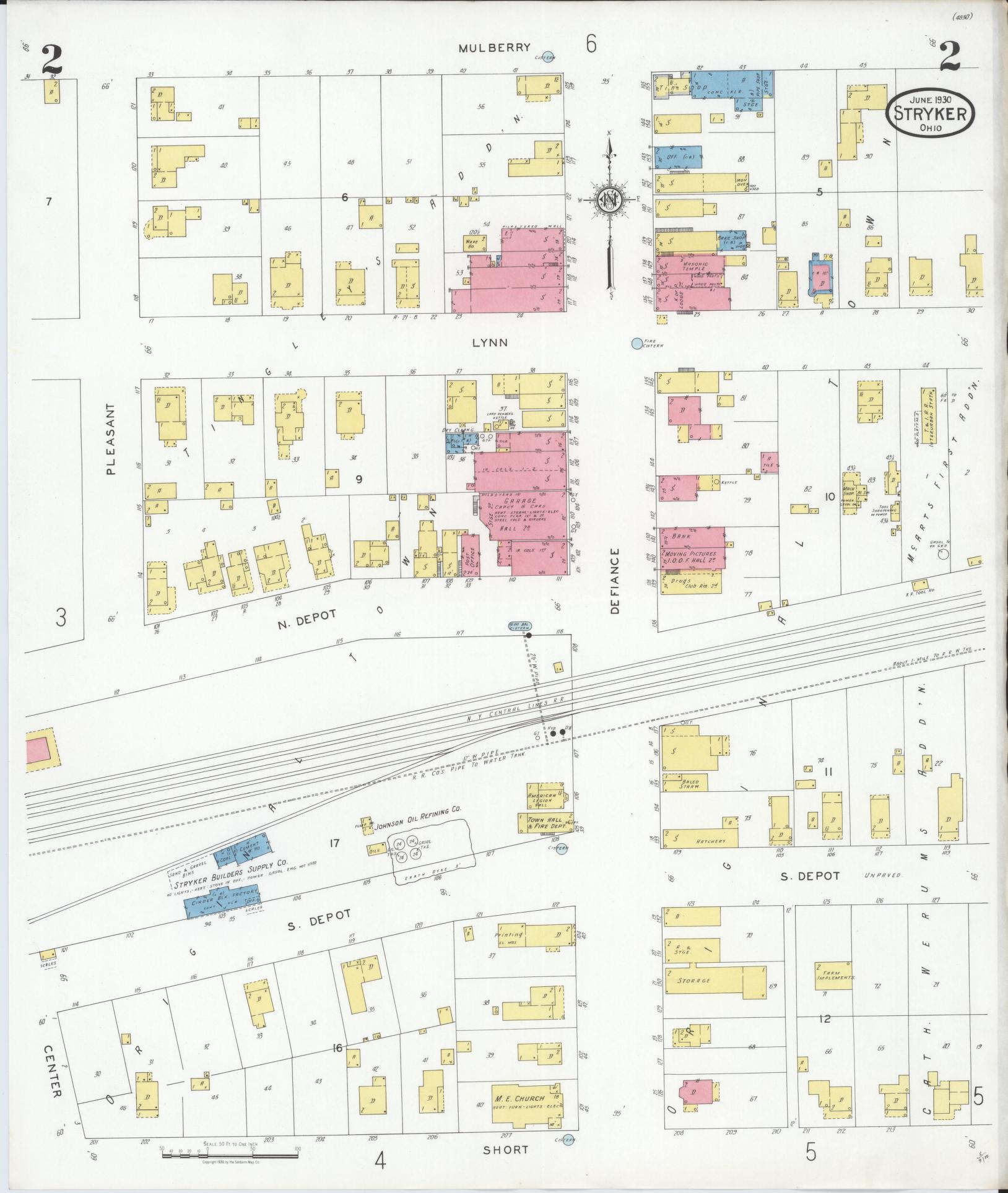 Sanborn Fire Insurance Map from Stryker, Williams County, Ohio (1930), Sheet #0002 - Complete Map Set gallery image, historic Sanborn map, vintage wall art, Ohio Ohio
