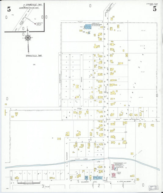 Sanborn Fire Insurance Map from Stryker, Williams County, Ohio (1951), Sheet #0005 - Historic Sanborn Fire Insurance Map Print, vintage old map wall art, antique decor, genealogy gift, Ohio Ohio map